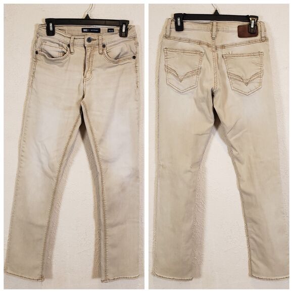 BKE Jeans Men 29 Jake Straight Leg Medium Wash Blue Denim Buckle Western Work - Picture 1 of 10